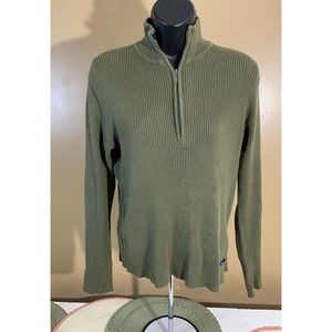 Vintage Ralph Lauren Polo Jeans Women’s Green Pullover Sweater 1/4 Zip Size L